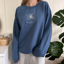 Load image into Gallery viewer, Hibiscus Oahu Sweatshirt - Indigo Blue