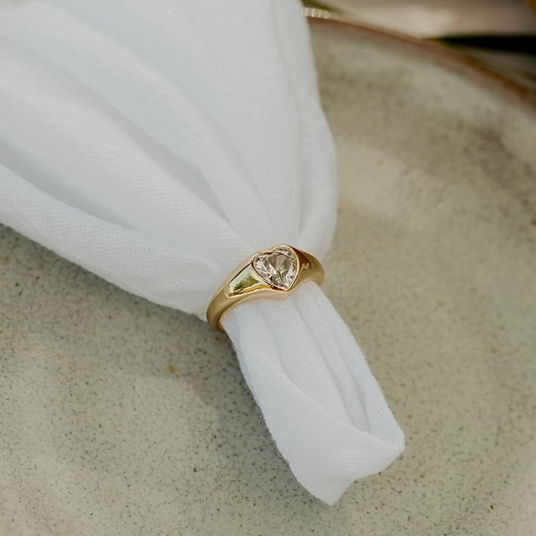 Roman Heart Signet Ring