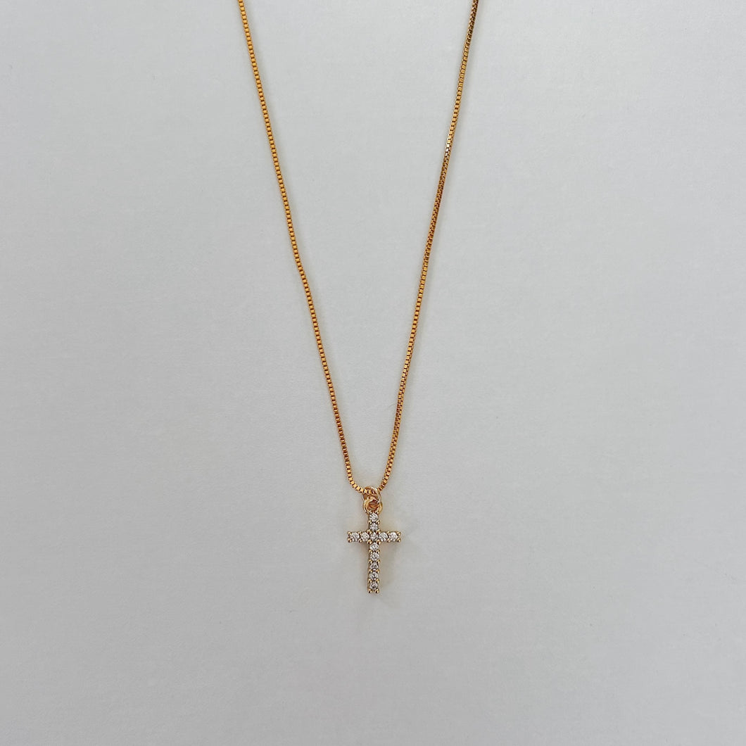 Estela CZ Cross Necklace