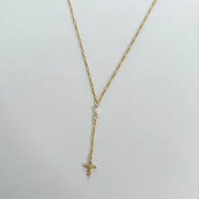 Load image into Gallery viewer, Isla Figaro Cross Lariat Necklace

