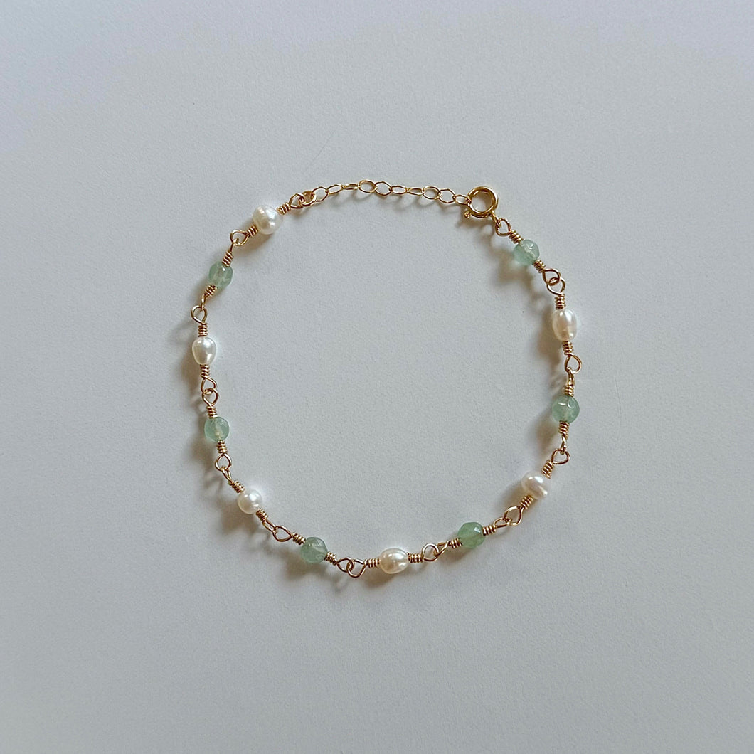 Flora Aventurine Pearl Bracelet