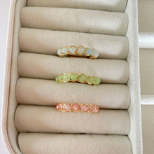 Load image into Gallery viewer, Pink Jade Braided Wire Ring
