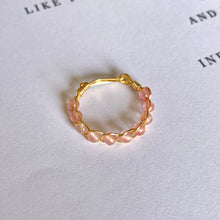 Load image into Gallery viewer, Pink Jade Braided Wire Ring
