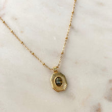 Load image into Gallery viewer, Hera Labradorite Medallion Necklace

