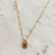 Load image into Gallery viewer, Hera Labradorite Medallion Necklace
